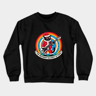 Cat Playing Bass Guitar Crewneck Sweatshirt